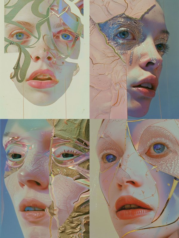 Fragmented Ethereal Digital Portrait