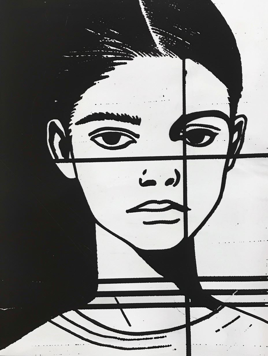 Stark Monochrome Graphic Portrait