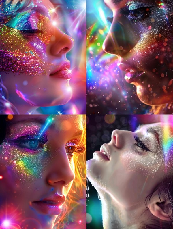 Prismatic Galactic Glitter Portrait