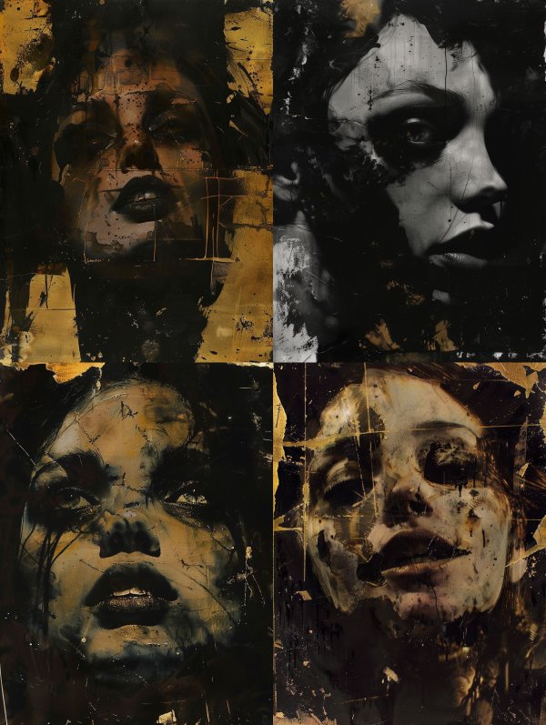 Gilded Shadow Portrait