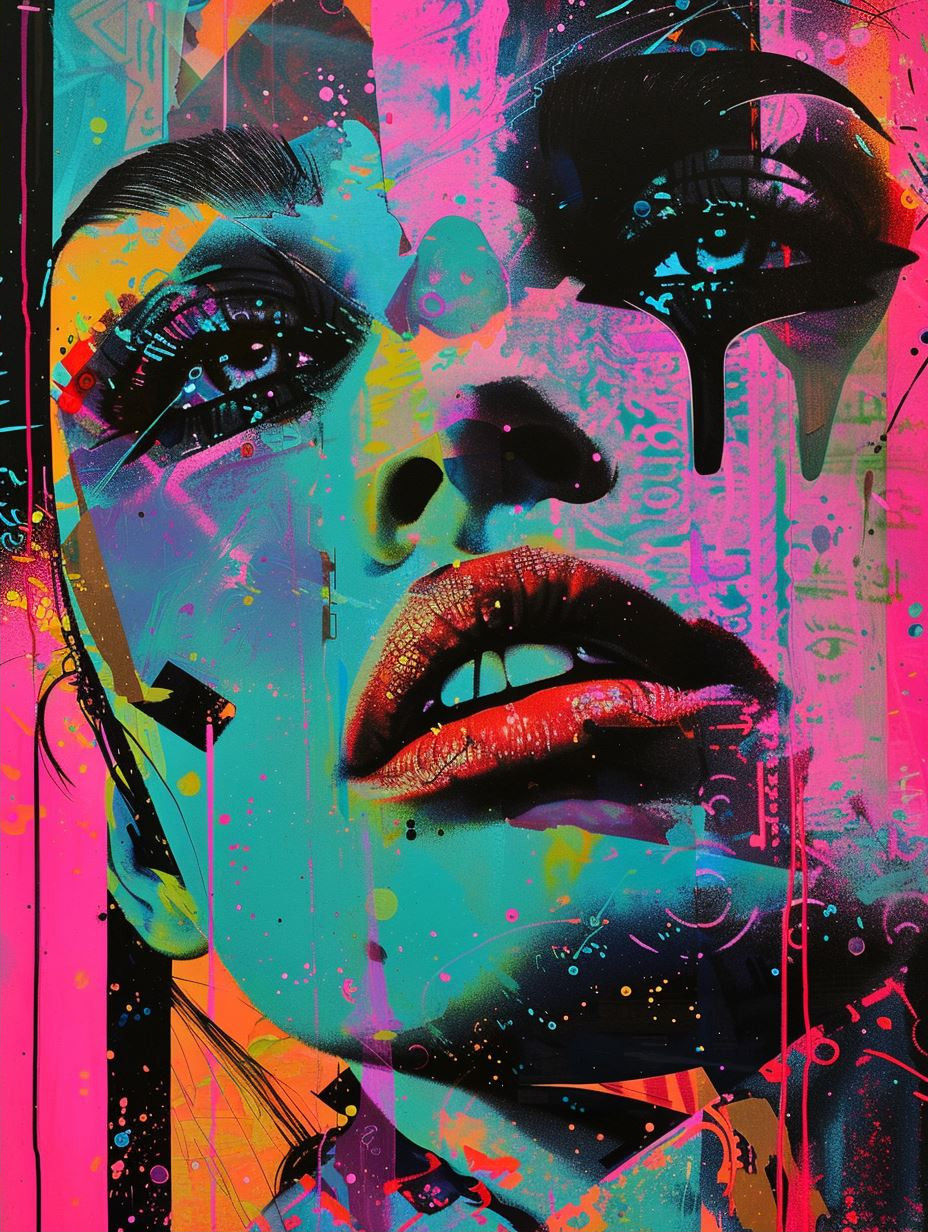Neon Glitch Portrait