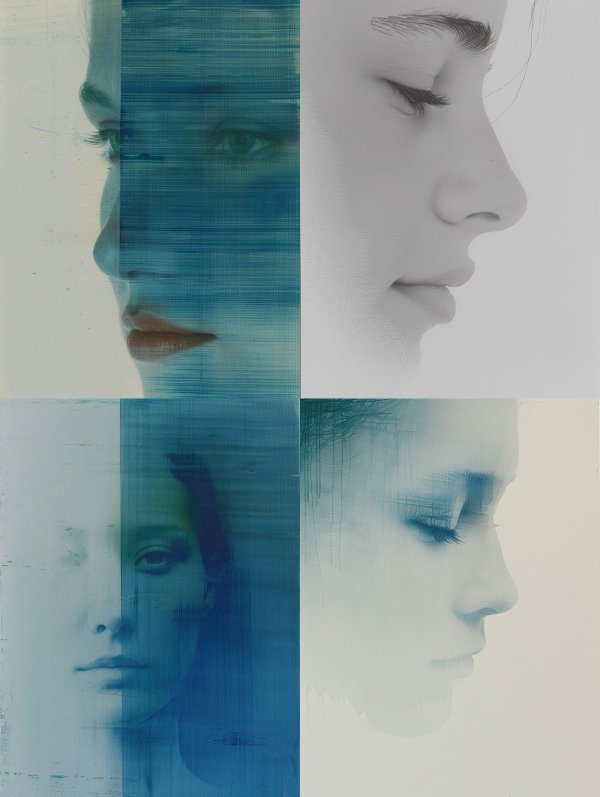 Azure Glitch Portrait