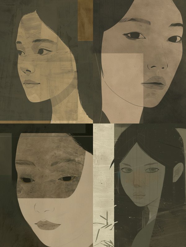 Ethereal Gaze in Ochre Tones