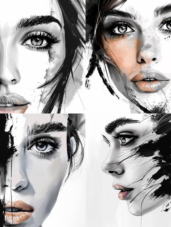 Ethereal Ink Portrait Studies