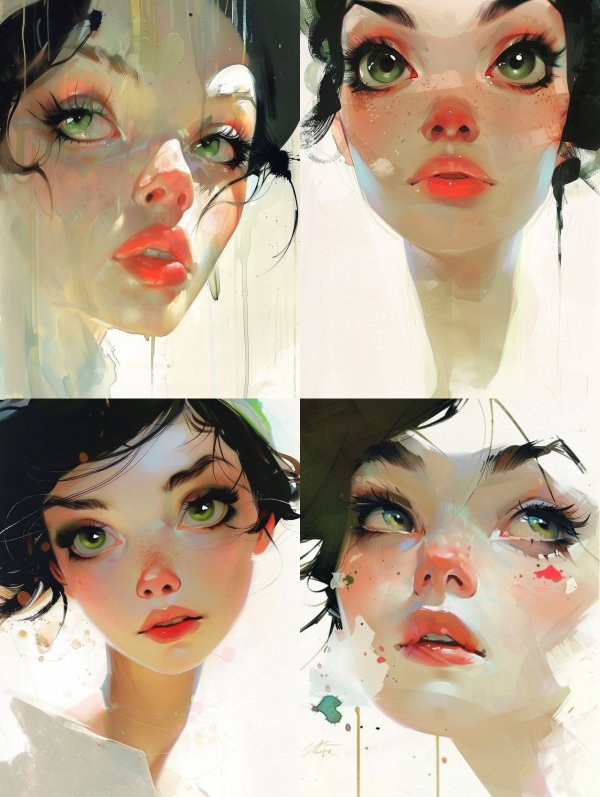 Ethereal Gaze in Liquid Paint