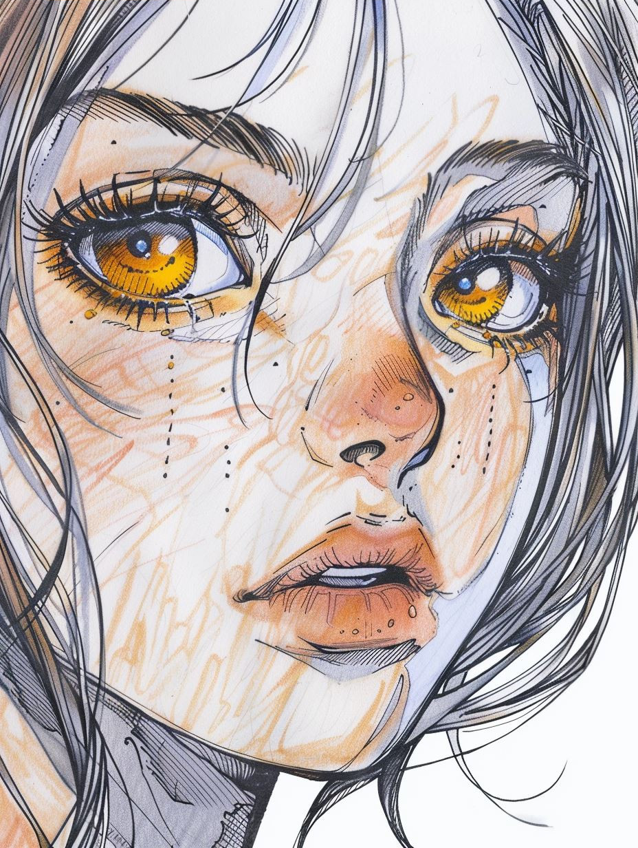 Ethereal Ink and Amber Gaze - Image 3