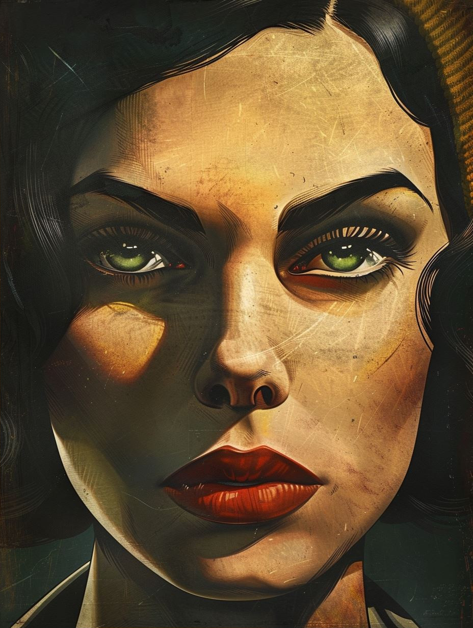 Noir Rain Gaze Portrait