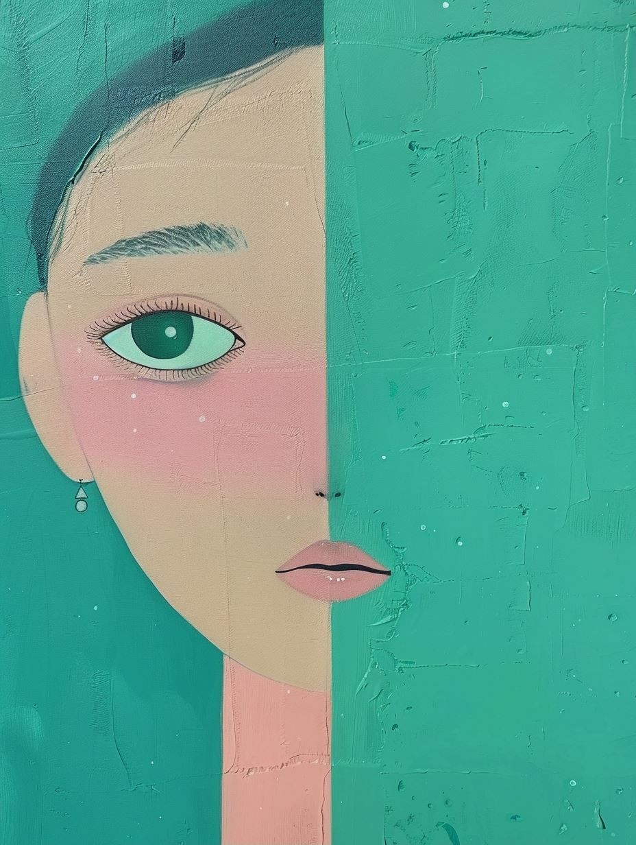 Teal Fragmented Muse
