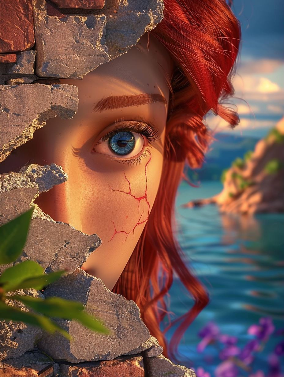 Fragmented Gaze of Red Hair