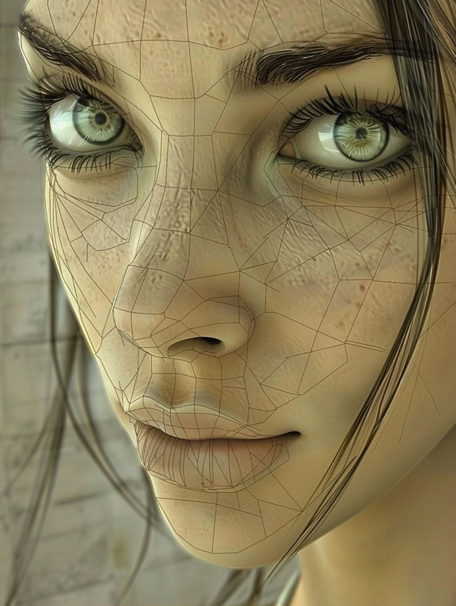 Digital Soul Wireframe Portrait