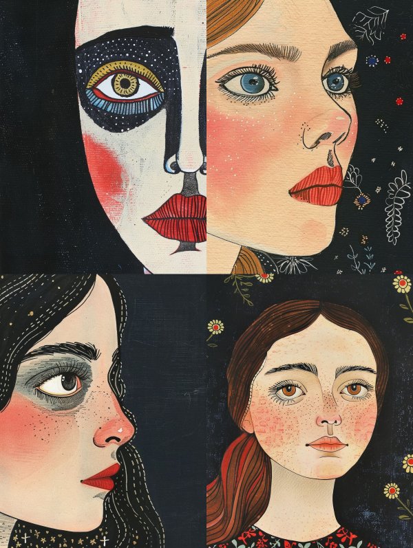 Surrealist Portraits of Dual Identity