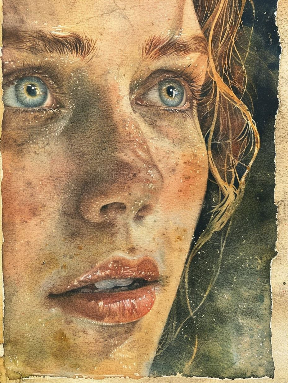 Ethereal Gaze in Watercolor