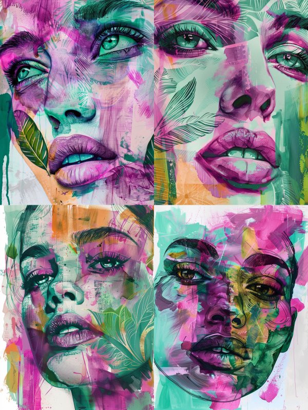 Neon Prism Portrait Fusion