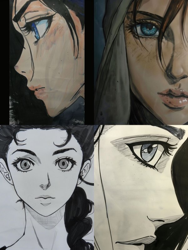 Melancholic Ink and Wash Portrait