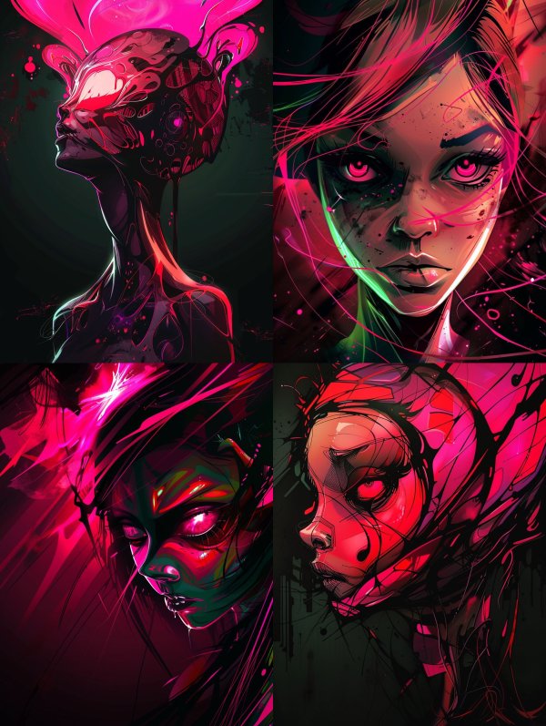 Neon Cybernetic Fluid Entity