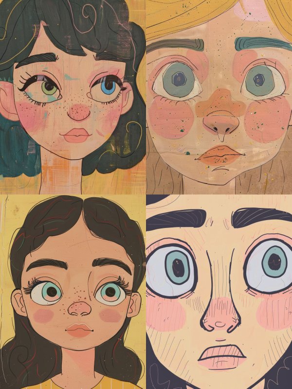 Whimsical Pastel Portrait