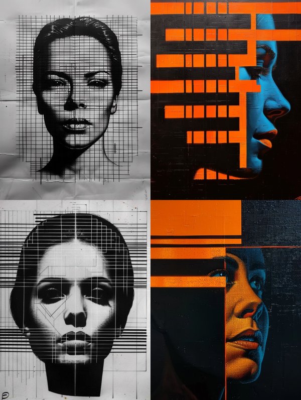 Geometric Noir Portrait Study