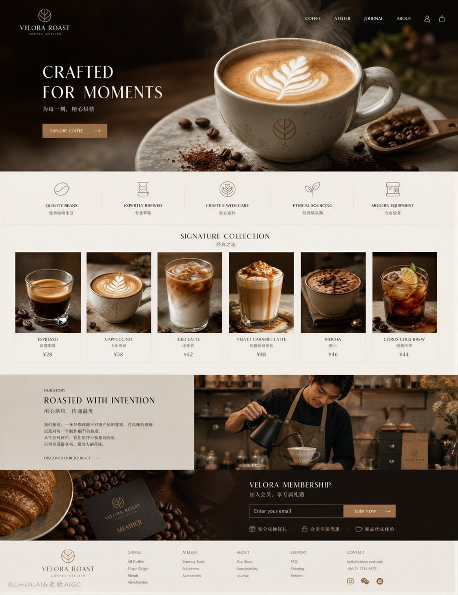 Create an ultra-premium long-form e-commerce landing page... - alternate