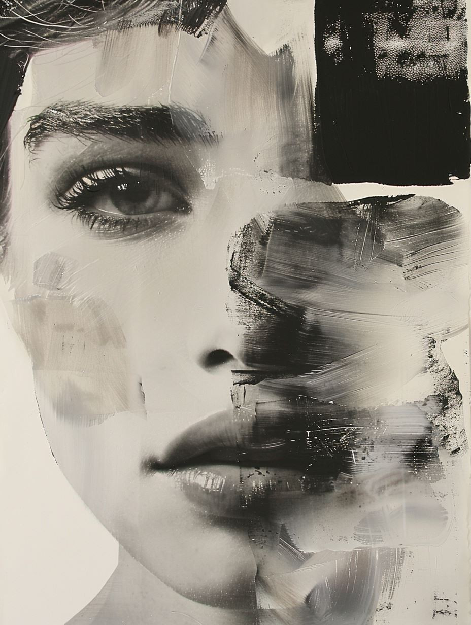 Fragmented Monochrome Portrait Study