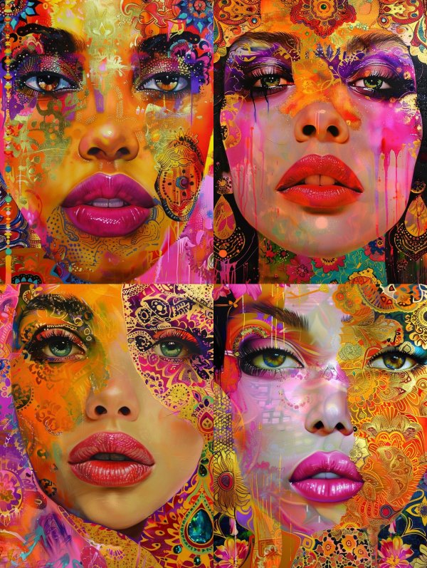 Psychedelic Neon Portrait Fusion