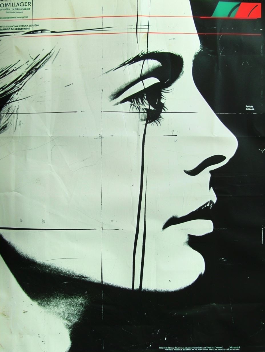 Ink Grid Portrait - Image 2