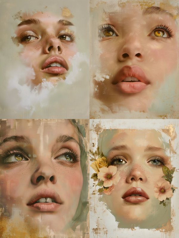 Ethereal Gilded Portrait Fragment