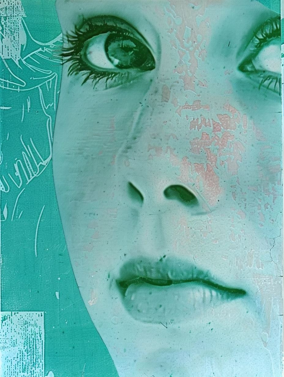 Cyan Distorted Gaze