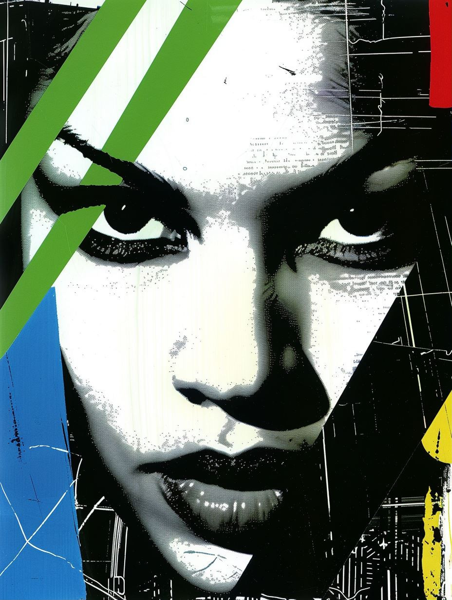 Neo-Noir Digital Collage Portrait - Image 1