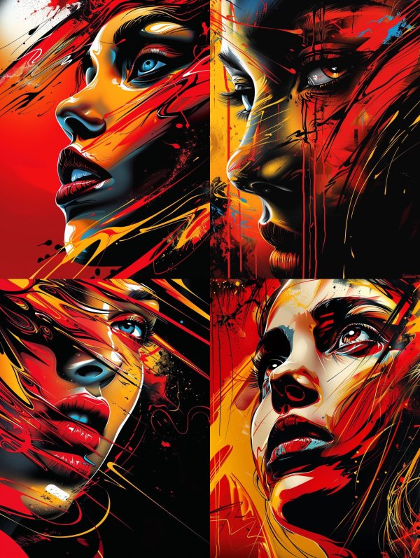 Vibrant Liquid Neon Portrait