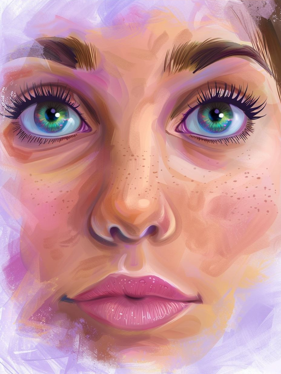 Ethereal Pastel Digital Portrait