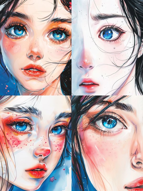 Azure Gaze Ethereal Portrait