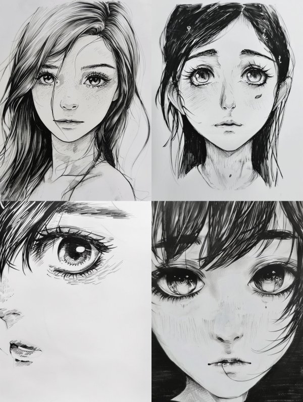 Intricate Ink Portrait Study