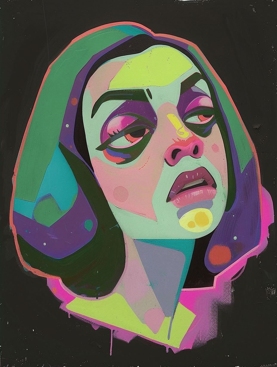 Neon Pastel Portrait Study