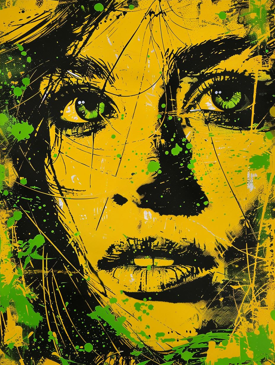 Neon Acid Portrait Splatter