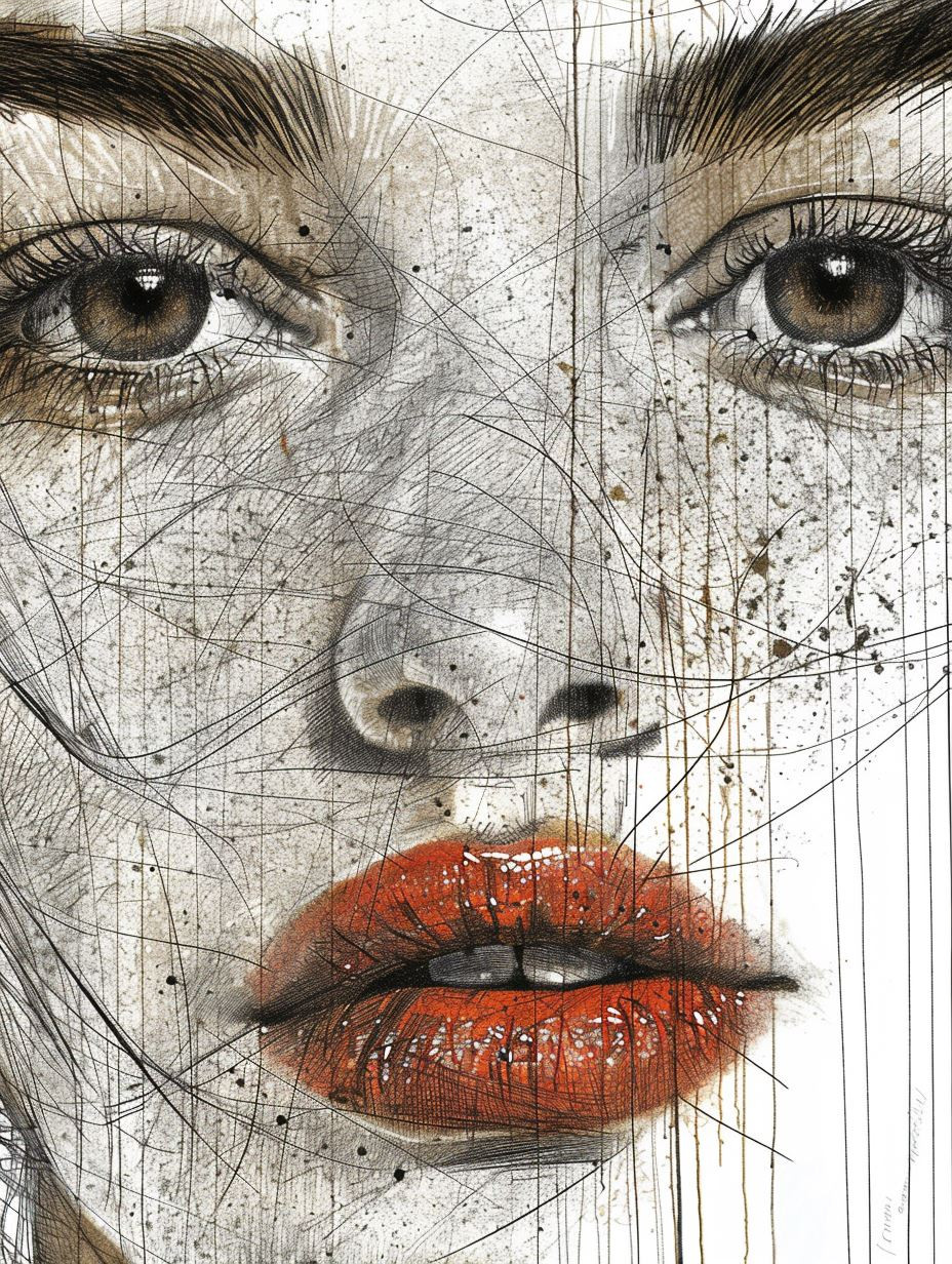 Fragmented Gaze in Ink