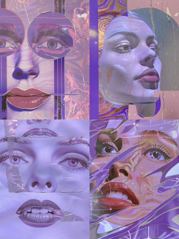 Neon Violet Surrealist Portrait