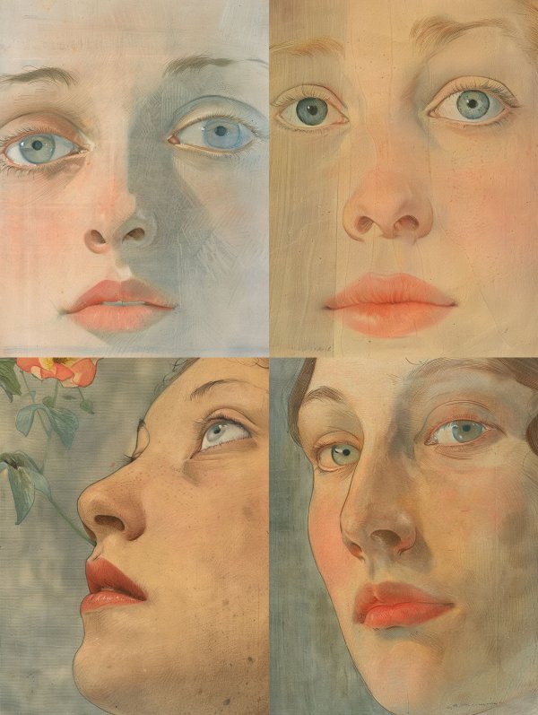 Ethereal Watercolor Gaze Study