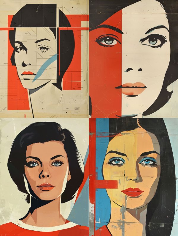 Constructivist Geometric Portrait Study