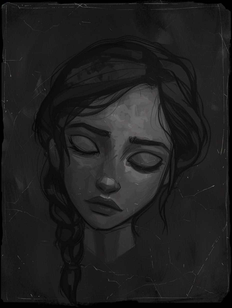 Ethereal Shadow Neon Portrait