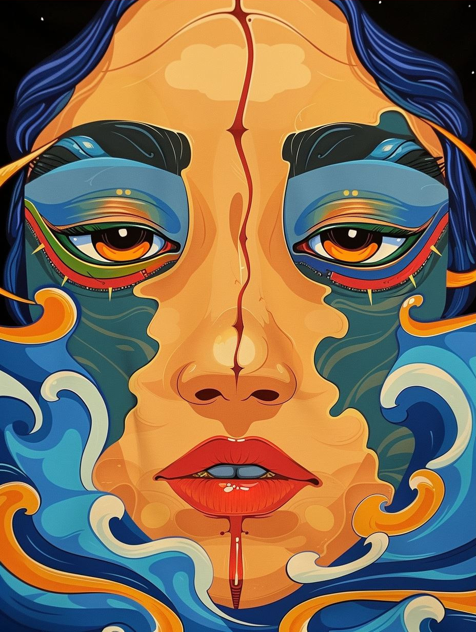Surreal Neon Meltdown Portrait