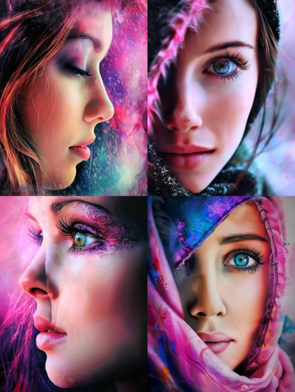 Cosmic Dreamer in Neon Hues