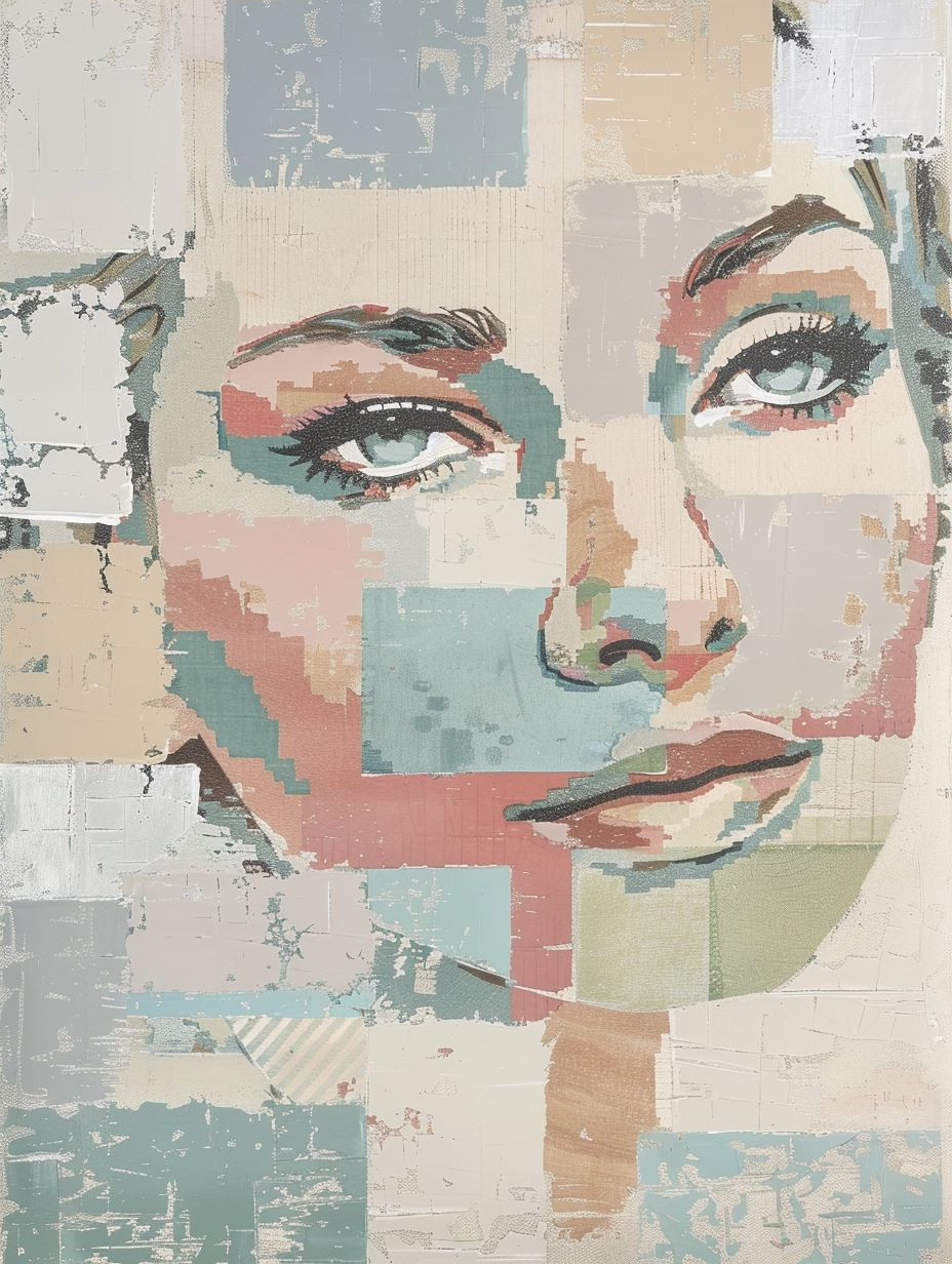 Fragmented Pastel Portrait Study