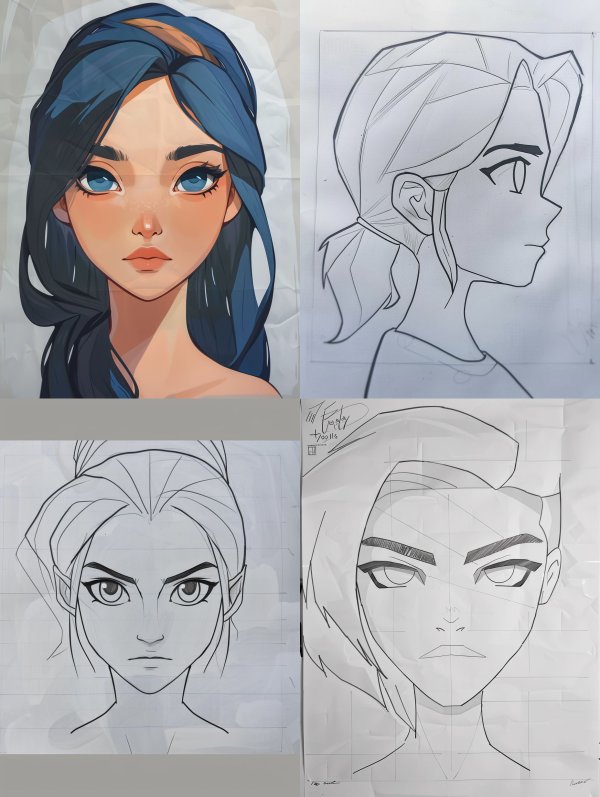 Ethereal Blue Gaze Portrait