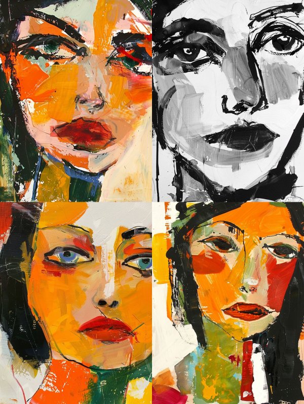 Abstract Expressionist Fragmented Portrait