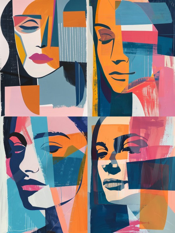 Abstract Geometric Portrait Study