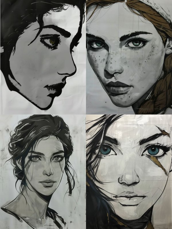 Noir Ink Portrait Study