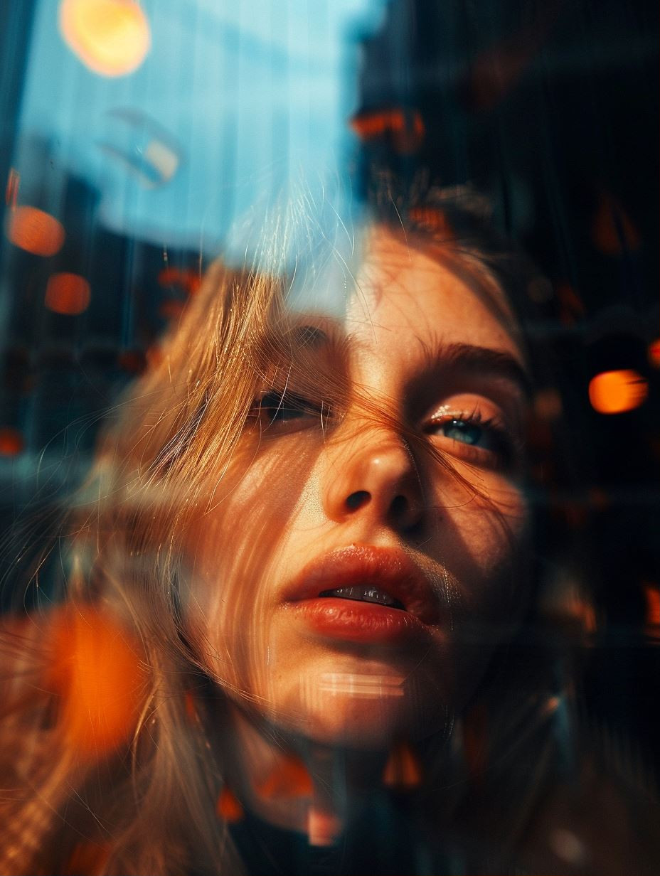 Ethereal Gaze Through Glass