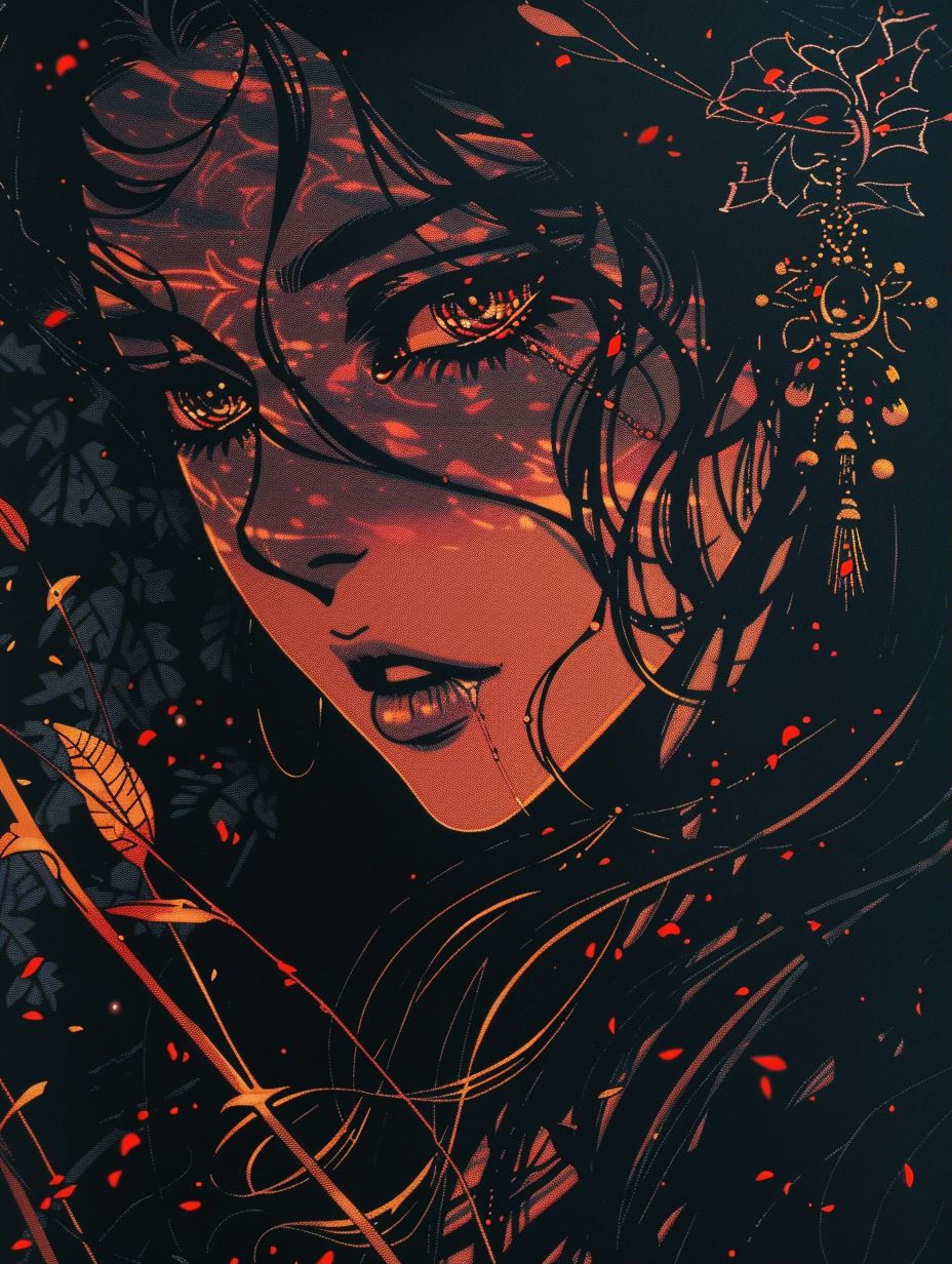 Crimson Ember Gothic Portrait