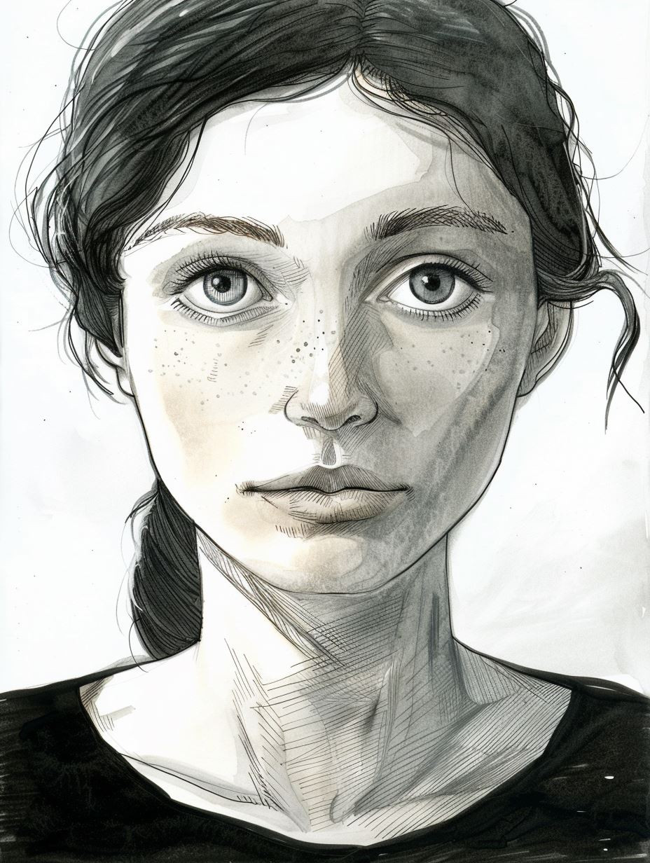 Ethereal Graphite Portrait Study