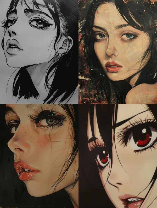 Noir Ink Manga Portrait